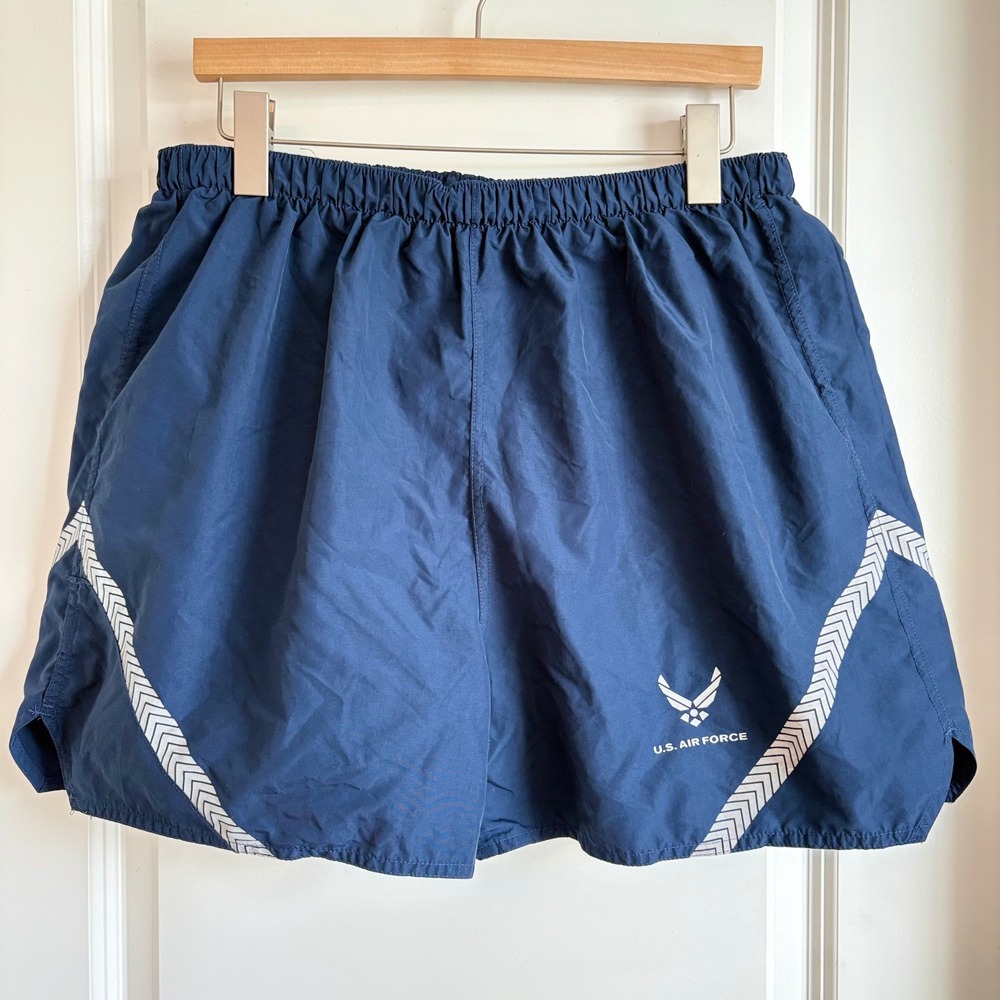 US Air Force Swim Training Shorts Navy Blue PT Trunks Lined Made in USA Mens XL